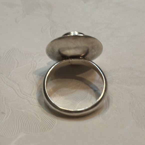 Vintage Real Azurite 925 Sterling Silver Geometric Ring size 7 3/4” STAMPED🔥🔥 - Picture 5 of 13